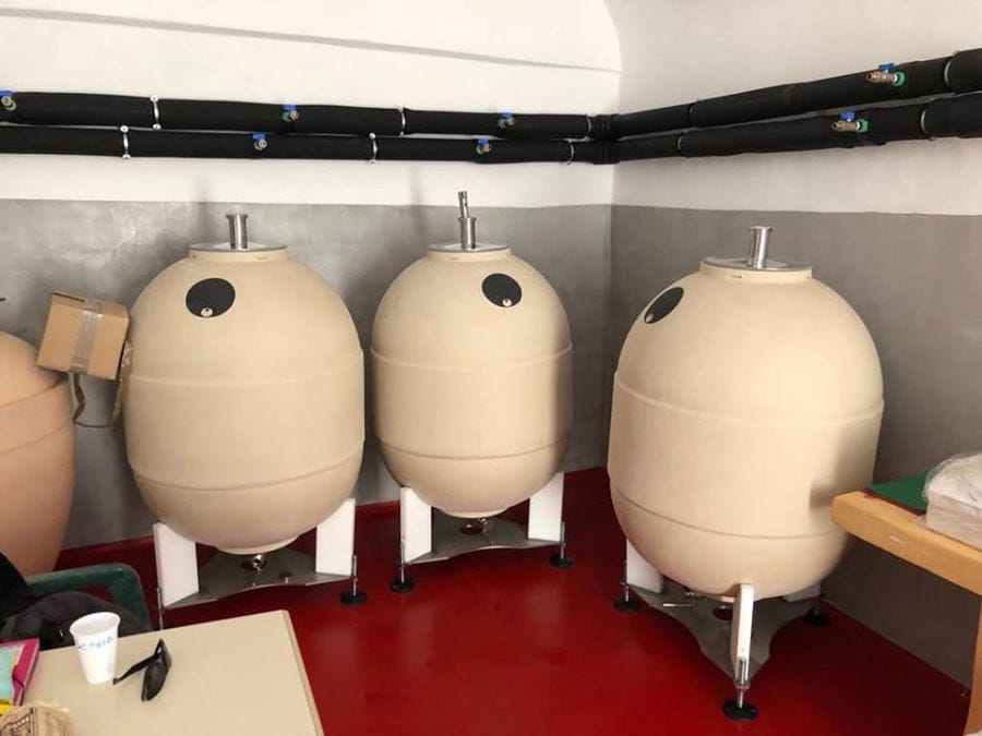 wine ceramic amphoras at Tselepos Winery